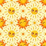 可爱笑脸太阳无缝图案