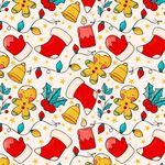 圣诞元素无缝图案背景