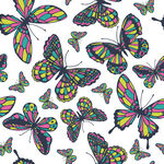 多彩蝴蝶无缝图案背景