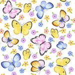 蝴蝶花朵图案背景数码印花