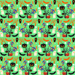 卡通青蛙图案的多彩背景