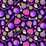 万圣节糖果与鬼怪图案背景