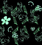 荧光手绘图案创意艺术风小熊