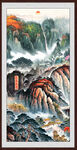 泰山玄关办公室壁画 五岳独尊山