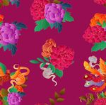 中式花卉动物吉祥图案