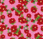 粉色背景上的红色花卉图案