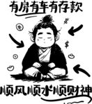 顺风顺水卡通风财神祈愿顺遂生活