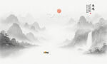 禅意水墨山水画