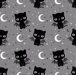 黑猫月亮星星无缝图案