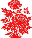 牡丹蝴蝶剪纸艺术