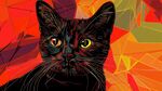 几何风格黑猫插画