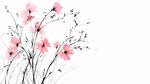 水墨粉花图
