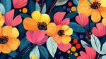 缤纷花卉图案背景设计