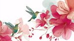 蜂鸟戏繁花