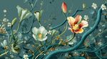 梦幻花卉插画 灵动色彩世界