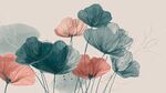 手绘清新花卉植物插画