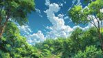 夏日林间美景
