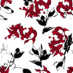 龙红黑花卉图案设计