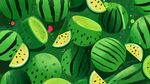 夏日清新西瓜插画图案