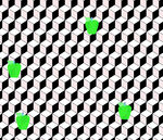 黑白背景上的绿色方块图案