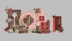 山水背景订婚宴