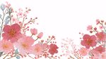 粉色花卉边框装饰图案