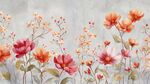 水彩花卉墙绘图案设计