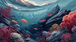 梦幻海底珊瑚与鱼群景观