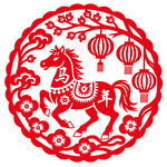圆形马剪纸