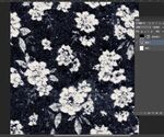 蓝底白花图案面料