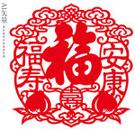 传统剪纸福字喜庆图案