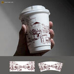 手持咖啡杯图案设计展示