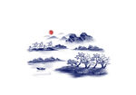 水墨山水风景图