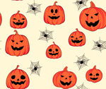 万圣节南瓜与蛛网图案