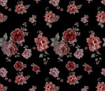 黑色底花卉图案纹理