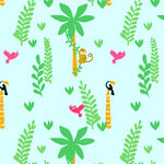 热带风情动植物图案背景