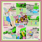 多彩休闲活动插画场景