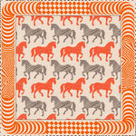 马主题几何图案布料设计