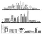 北京景点建筑城市旅游剪影地标志
