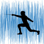 击剑运动员英姿