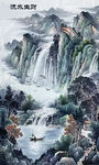竖幅水墨山水画