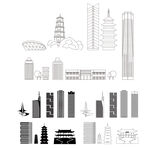 福州景点建筑城市旅游剪影地标志