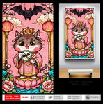 招财猫咪贺岁图