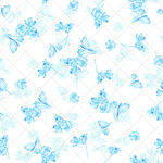 蓝色蝴蝶花卉无缝图案