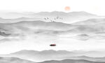 新中式水墨山水画