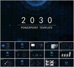 深蓝星空风格PPT模板