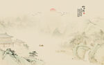 古风山水画背景画
