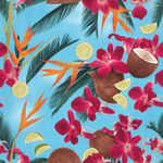 热带花卉与椰子图案背景