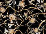 黑金链条花卉图案纹理