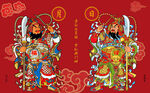 传统门神画像喜庆年画